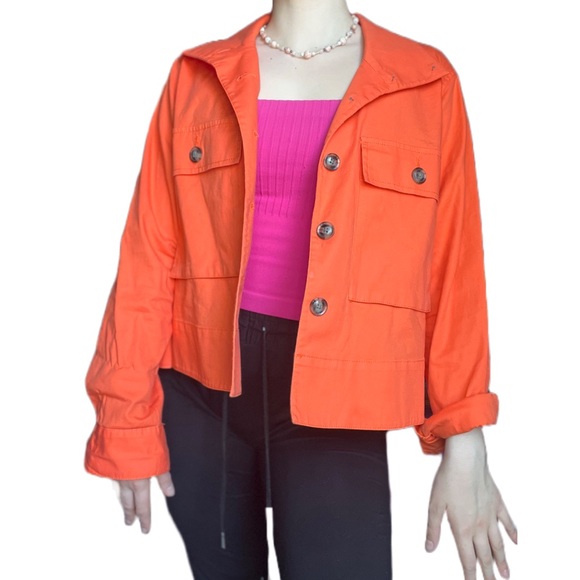 Orange button up jacket - Picture 3 of 4